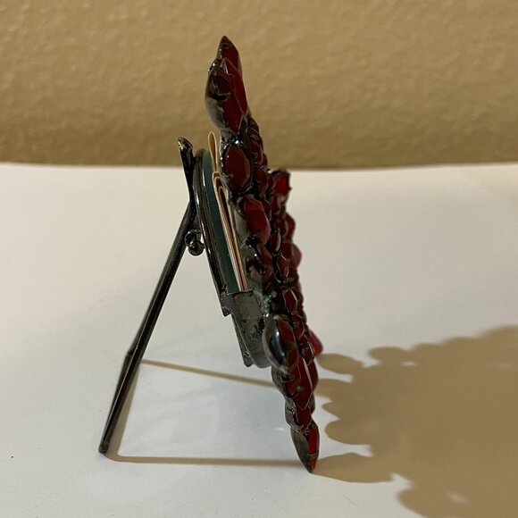 Ruby Jewel Beaded Frame on Stand - Picture 4 of 5